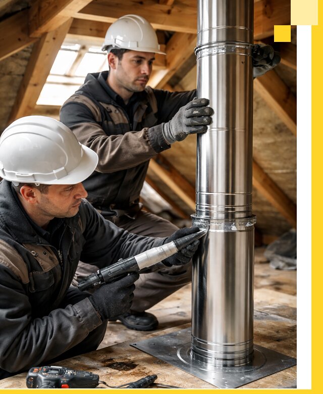 Монтаж дымоходов для каминов в Усинске с гарантией качества