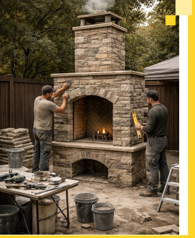 Проектирование и установка уличных каминов в Усинске