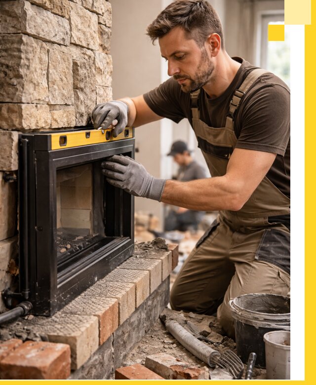 Дровяные камины под ключ в Усинске: монтаж, обустройство