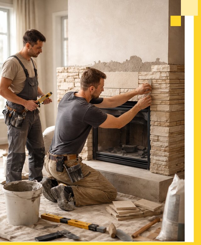 Установка и монтаж каминов для загородного дома в Усинске