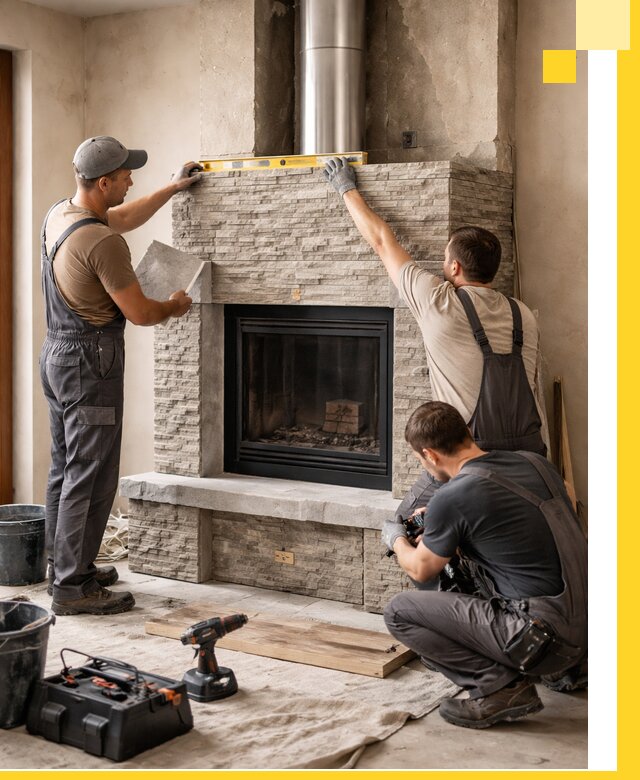 Профессиональный монтаж каминов под ключ в Усинске для дома