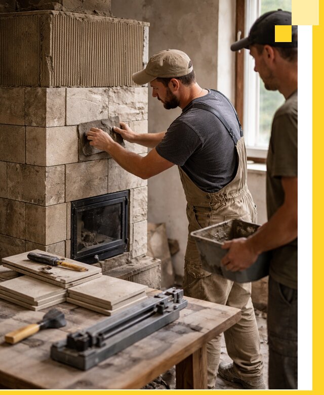 Профессиональная облицовка печей в Усинске: керамика и камень