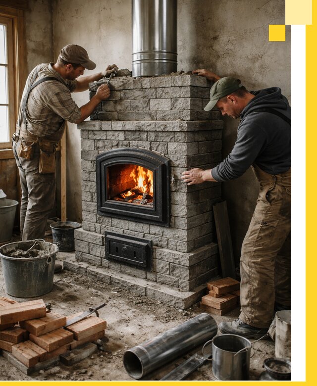 Производство, поставка и монтаж дровяных печей в Усинске