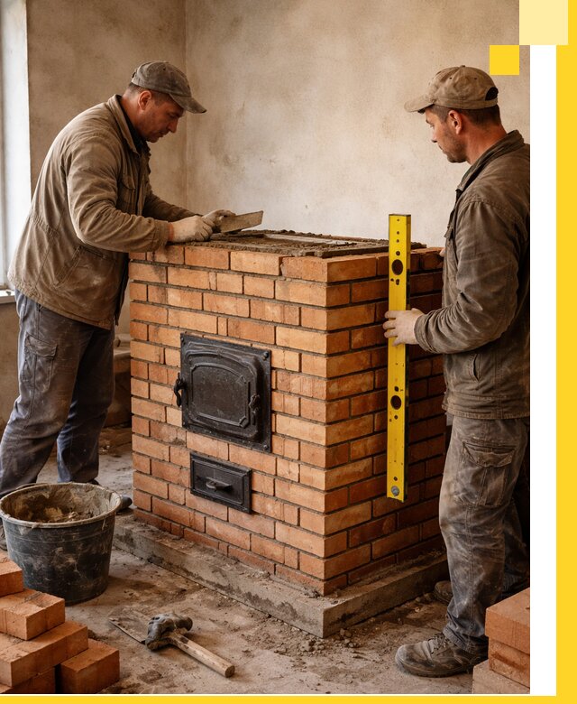 Отопительные печи под ключ в Усинске, установка и сборка