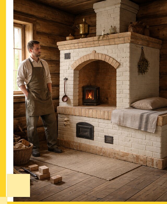 Русские печи с лежанкой под ключ в Усинске от 153570 р. ЭриданСнс