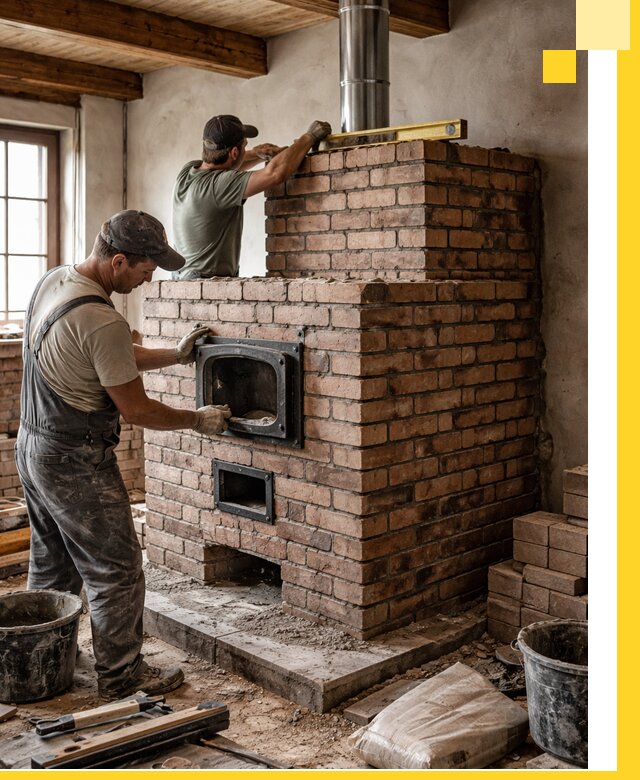 Печи для загородного дома под ключ в Усинске — монтаж и сервис