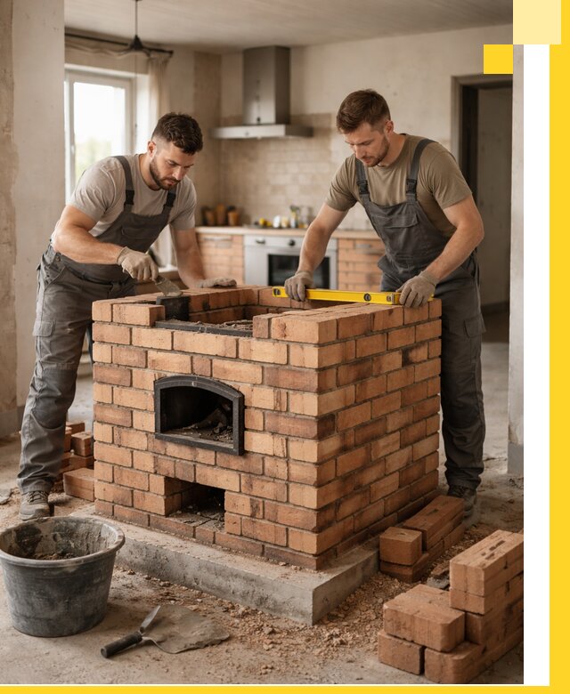 Установка и монтаж печей в частном доме в Усинске под ключ