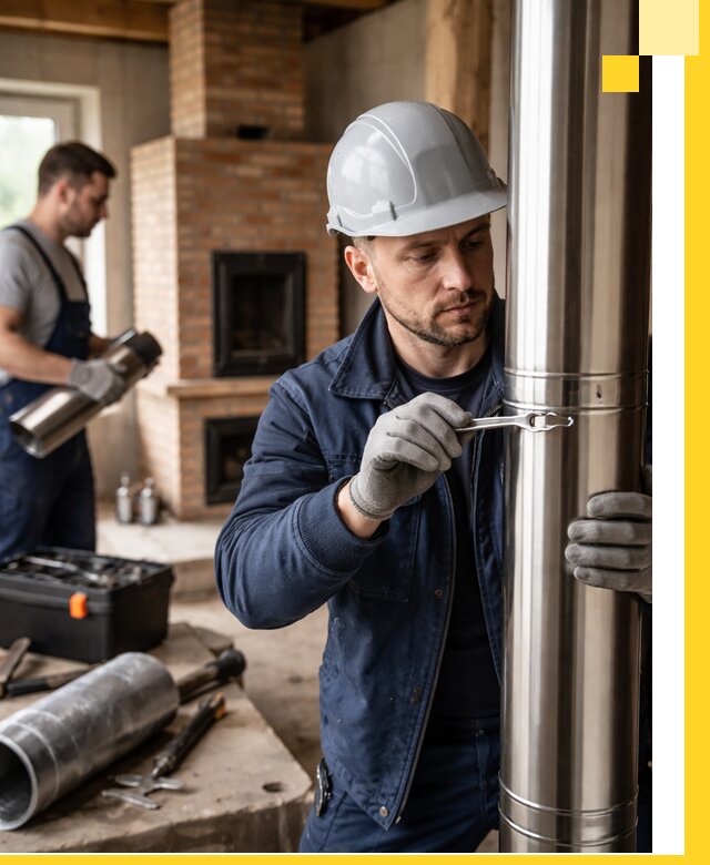 Профессиональный монтаж дымоходов для печей в Усинске