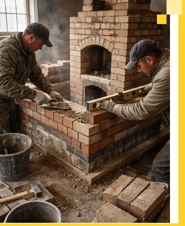 Изготовление и монтаж печей и каминов из кирпича в Усинске