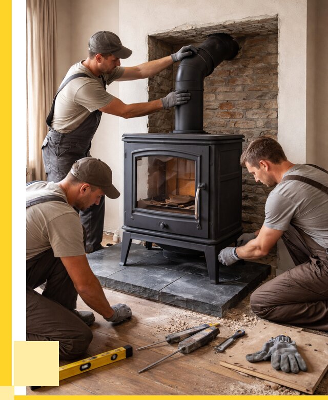 Монтаж печи камина в частном доме в Усинске от 25595 р. | ЭриданСнс