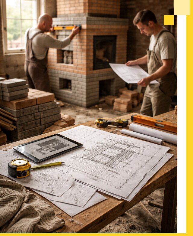 Проекты печей и каминов с индивидуальным дизайном в Усинске