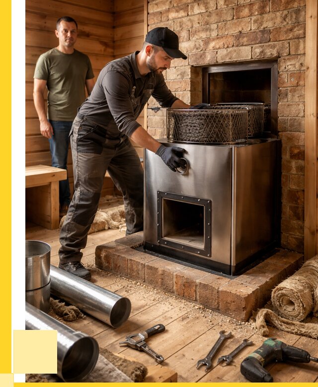 Монтаж банных печей под ключ в Усинске от 18428 р., ЭриданСнс