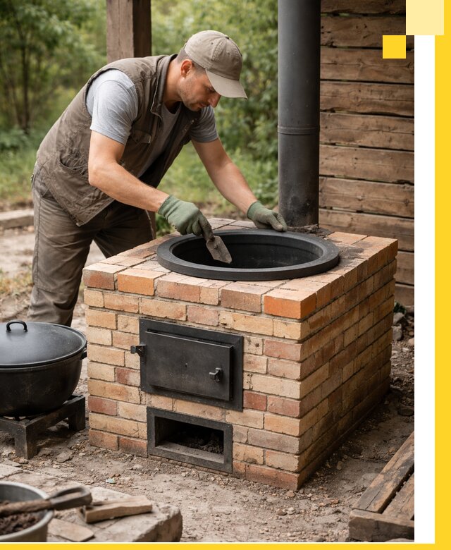 Изготовление и установка печей для казана в Усинске под ключ