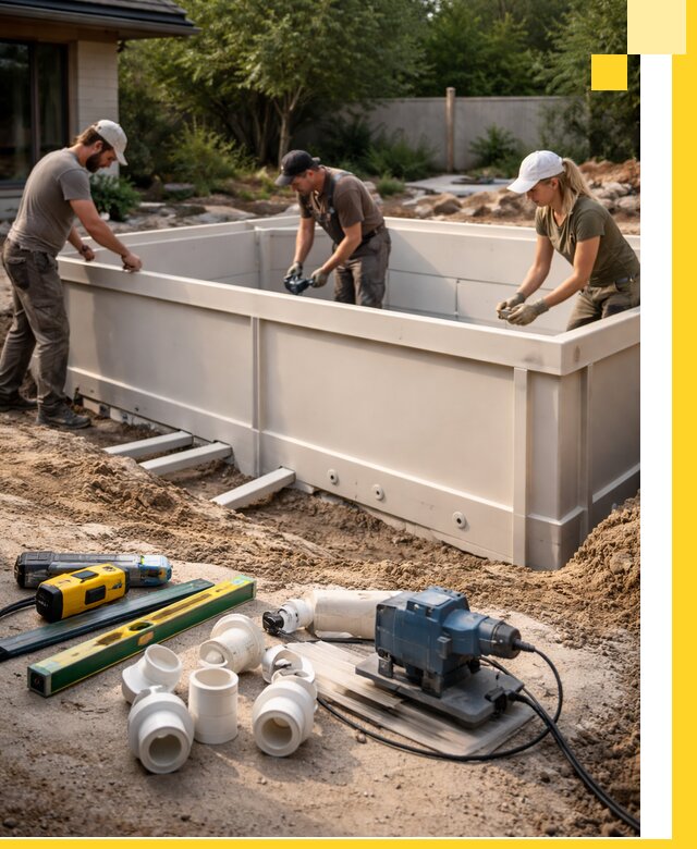 Установка полипропиленовых бассейнов под ключ в Усинске