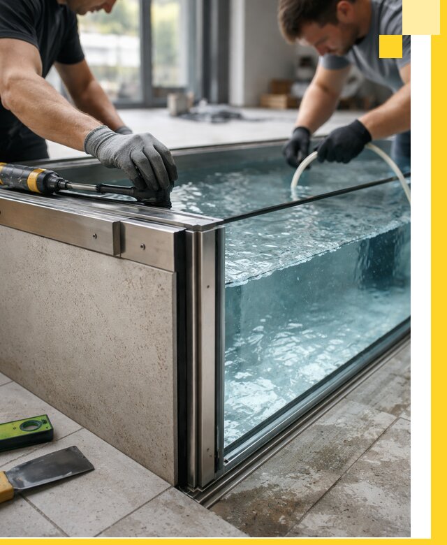 Проектирование и монтаж стеклянных бассейнов в Усинске