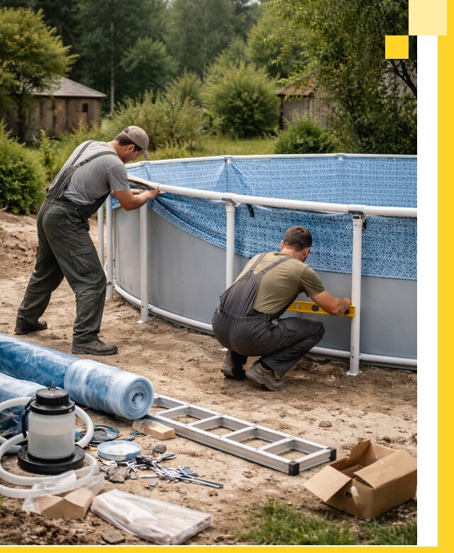 Установка и монтаж каркасных бассейнов в Усинске под ключ