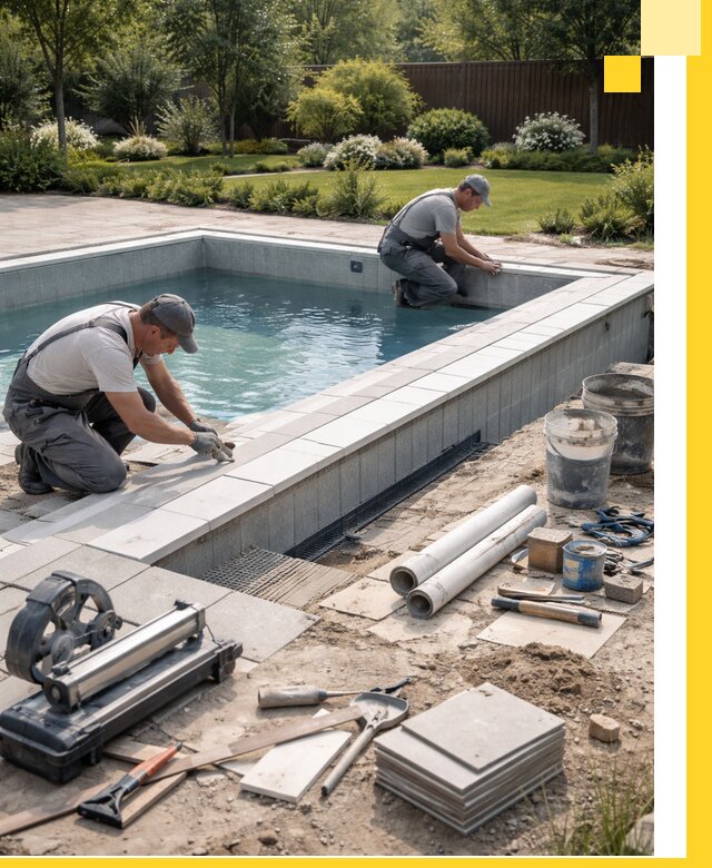 Строительство открытых бассейнов под ключ в Усинске профессионально