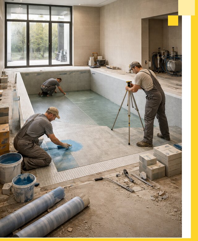 Проект и строительство закрытых бассейнов в Усинске под ключ