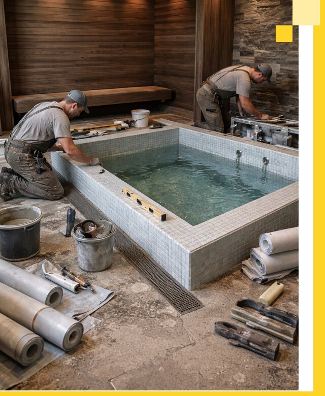 Установка и строительство бассейнов для сауны в Усинске