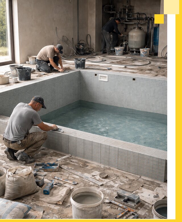 Строительство и монтаж бассейнов в помещении в Усинске