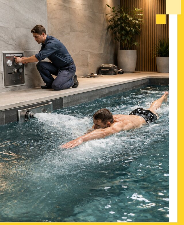 Проектирование и монтаж бассейнов с противотоком в Усинске