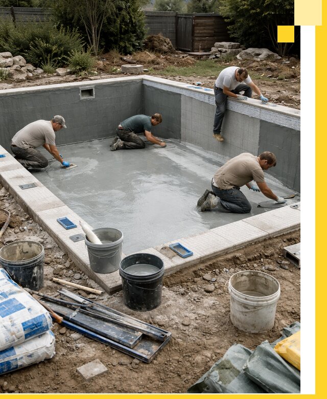 Изготовление и монтаж чаши бассейна под ключ в Усинске