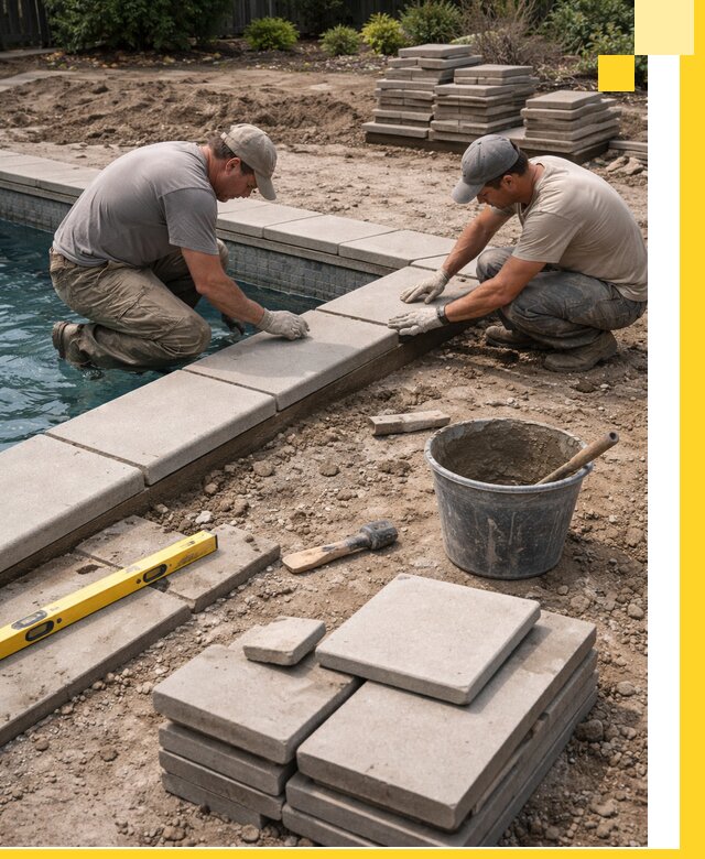 Установка и изготовление копингового камня для бассейнов в Усинске