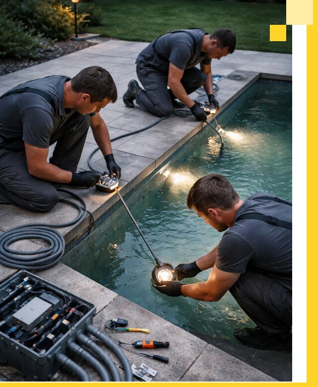 Профессиональное освещение бассейнов в Усинске: дизайн и монтаж