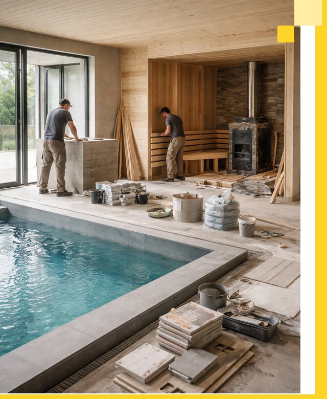 Проектирование и строительство бань с бассейном в Усинске