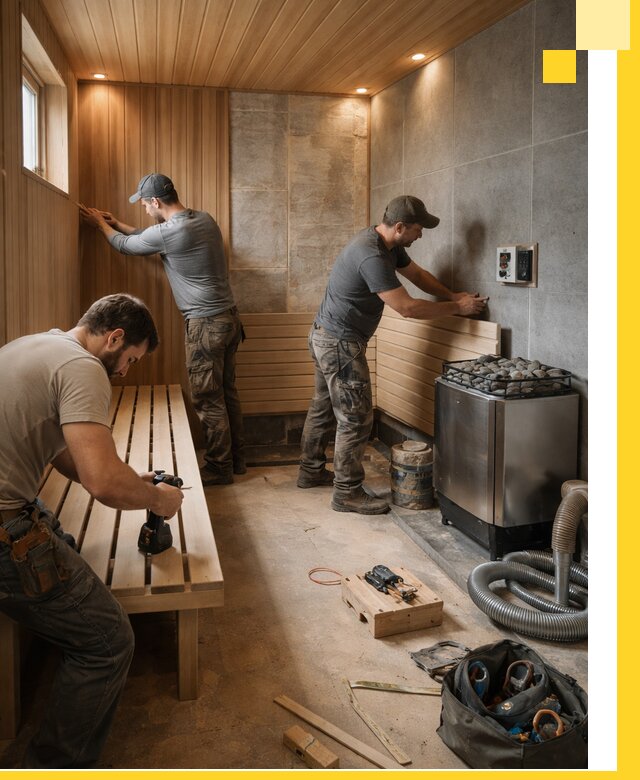 Сауны под ключ в Усинске, проектирование, строительство, отделка