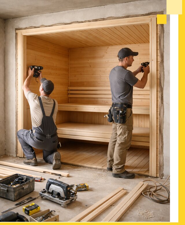 Монтаж саун под ключ в Усинске — проектирование и установка