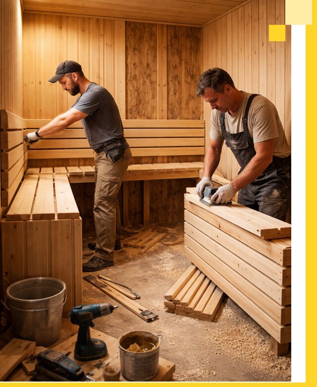 Профессиональный комплексный ремонт саун под ключ в Усинске