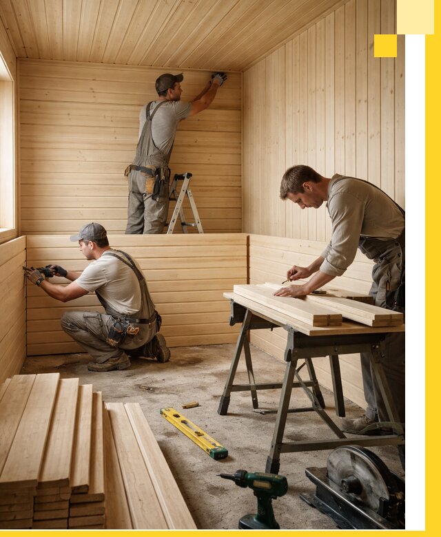 Обшивка саун в Усинске из натуральной древесины под ключ