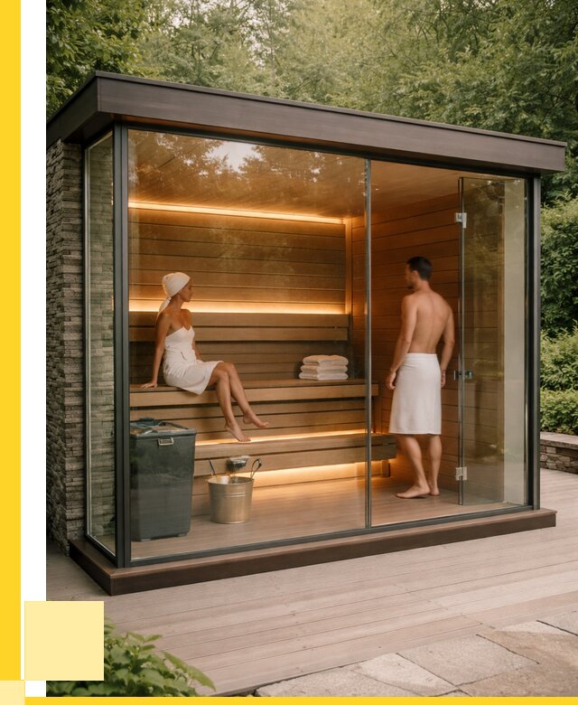 Сауна стеклянная и двери для сауны в Усинске от 255950 р. | ЭриданСнс