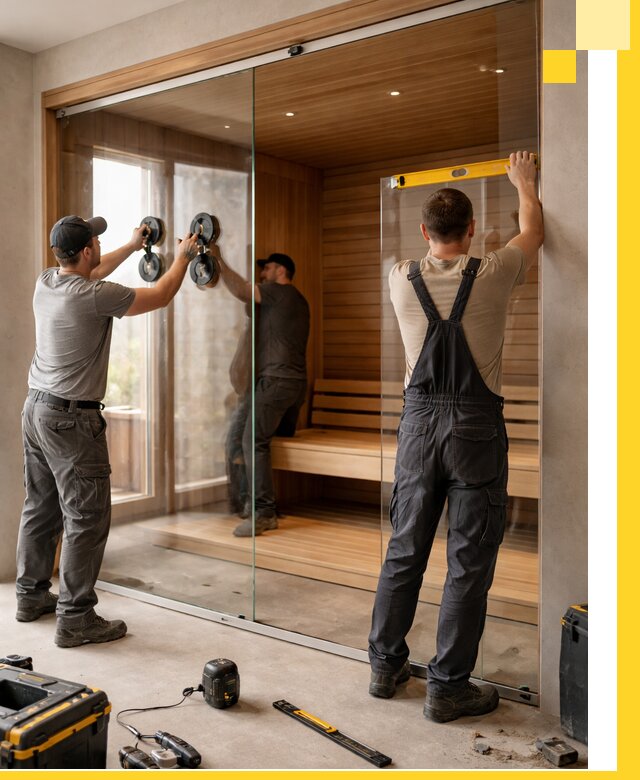 Производство и монтаж стеклянных саун под ключ в Усинске