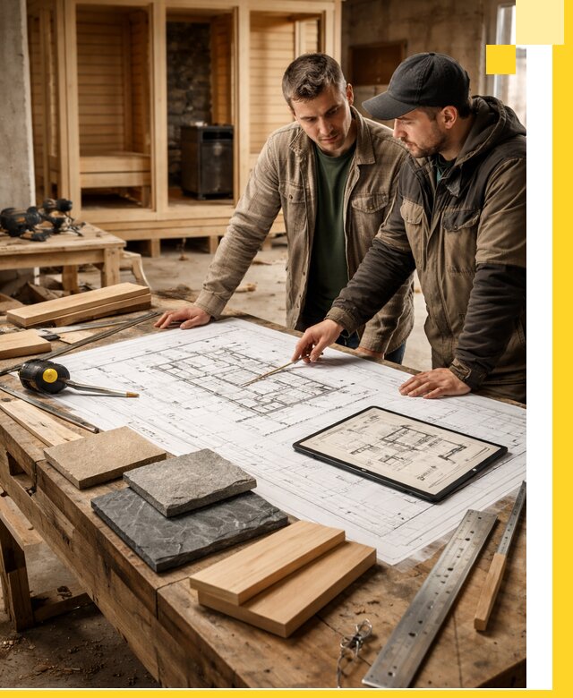 Проекты бань под ключ и планы строительства в Усинске