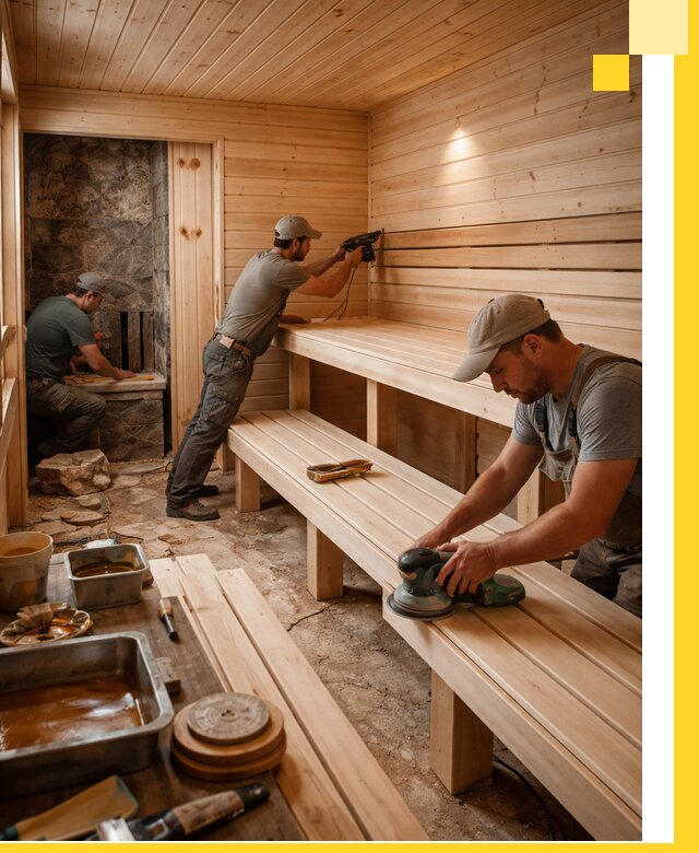 Профессиональная отделка бань в Усинске под ключ, с гарантией