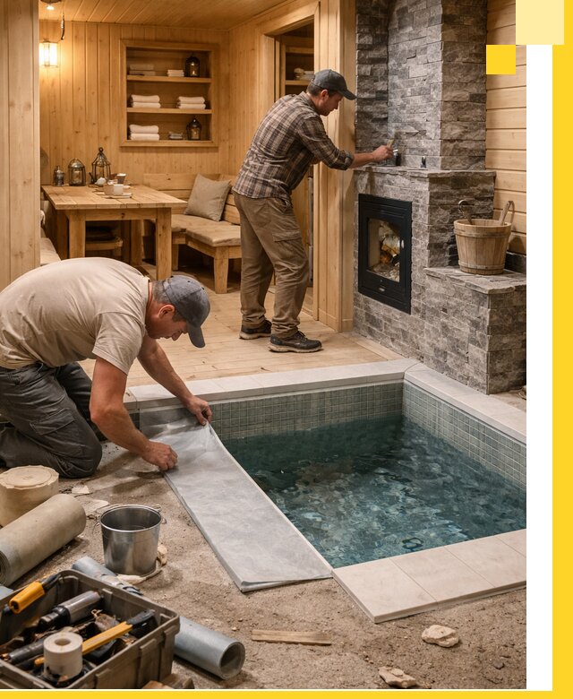 Строительство бань с комнатой отдыха под ключ в Усинске