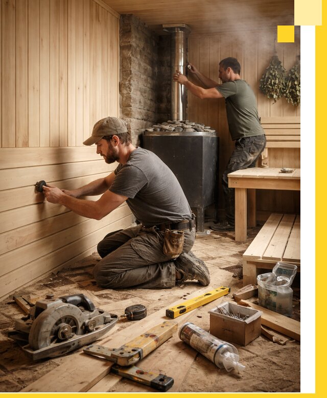 Полное строительство и оснащение парных под ключ в Усинске