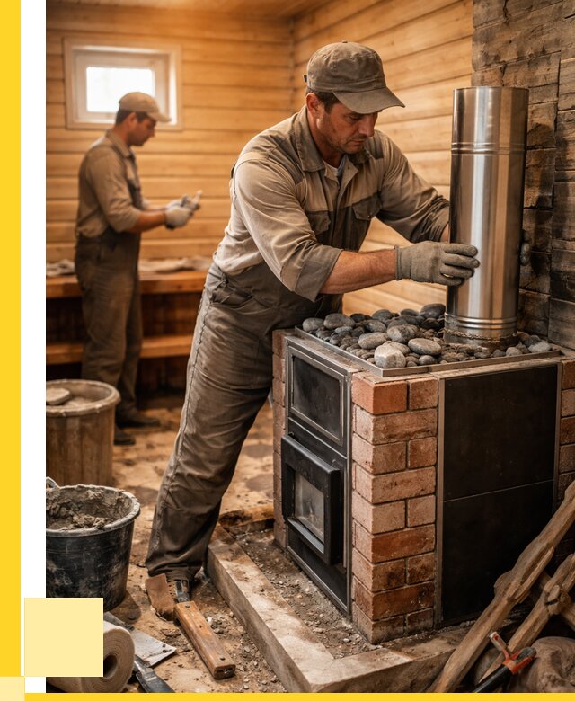 Монтаж печи в бане под ключ в Усинске от 20476 р. | ЭриданСнс