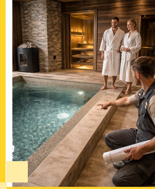 Проект бани с бассейном под ключ в Усинске от 66547 р. | ЭриданСнс