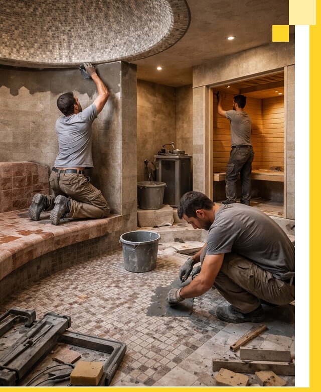 Проект и строительство хамама бани и сауны под ключ в Усинске