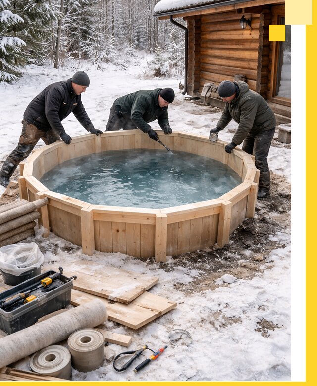 Изготовление и установка ледяных купелей под ключ в Усинске